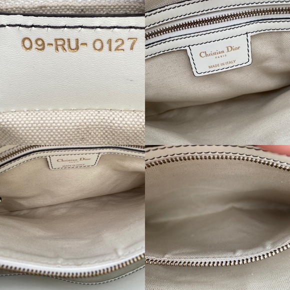 SOLD Christian Dior White Leather D-Bee Top Handle Bag - Picture 16 of 16